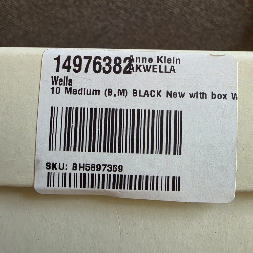 NIB Anne Klein Ankle Strap Platform Wedges Size 10 Jute Wella Black
